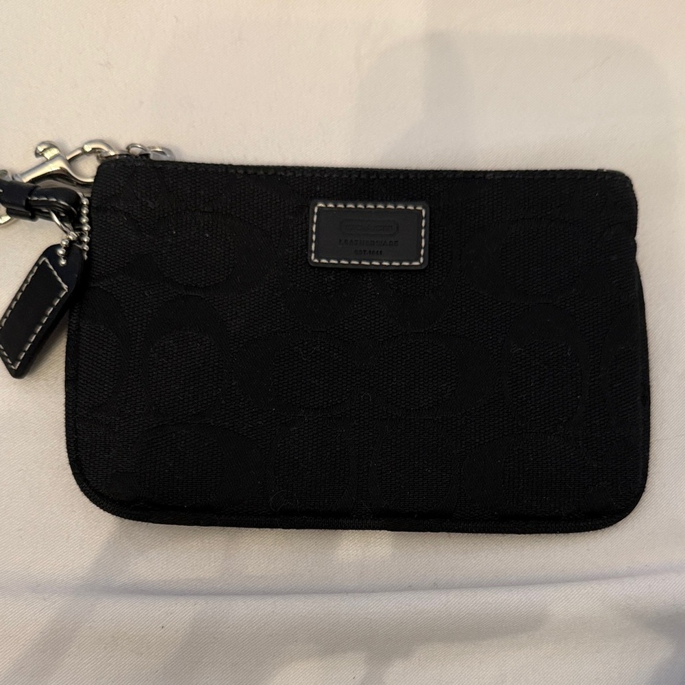 Coach Black Wristlet with Silver Hardware